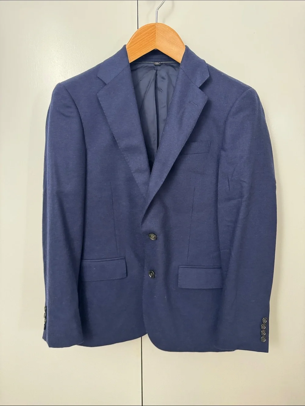 J.Crew Men's Ludlow Navy Wool Blazer - Classic Two-Button Suit Jacket (36S)